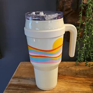 Reduce 40 Oz Rainbow Waves Sun Colorful Insulated Travel Mug